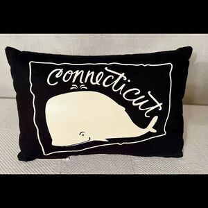 Primitives by Kathy Plush Connecticut Pillow Home Decor Black White NWOT.